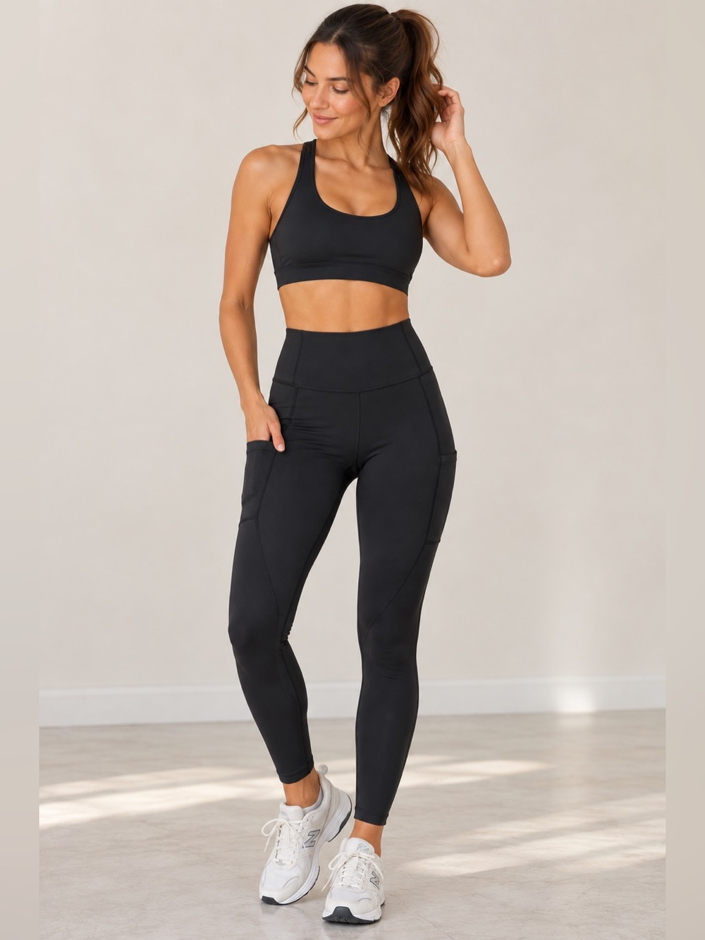 GapFit Sculpt Revolution High Rise Black 7/8 Leggings Side Pockets Small